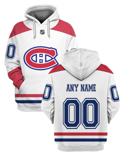 Montreal Canadiens Nhl Hockey Team White Personalized Number Name Jersey Style Gift For Canadiens Fans Hoodie