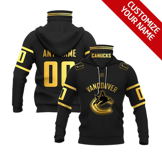 Vancouver Canucks Nhl Ice Hockey Team Logo Black Jersey Style Gift With Custom Number Name For Canucks Fans Masked Hoodie