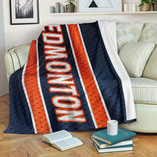 Edmonton Oilers Fan Unofficial Hockey Jersey Fleece Blanket, Custom Blankets, Weighted Blanket Nhl, Large Size 60X80 Inches, Blanket1267