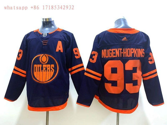 Edmonton Oilers Ryan Nugent-Hopkins #93 2020 Nhl Blue Jersey Jersey