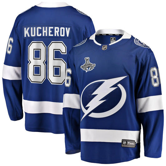Men'S Fanatics Branded Nikita Kucherov Blue Tampa Bay Lightning Home 2020 Stanley Cup Champions Breakaway Jersey