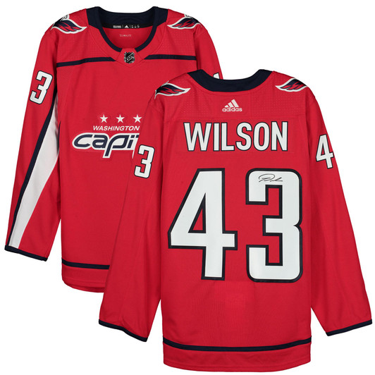Tom Wilson Washington Capitals Fanatics  Autographed Red Adidas  Jersey