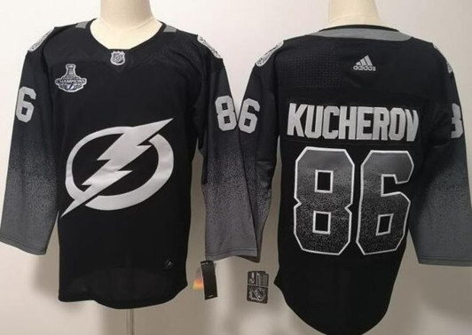 Tampa Bay Lightning Nikita Kucherov86 2021 Stanley Cup Champions Black Jersey Jersey