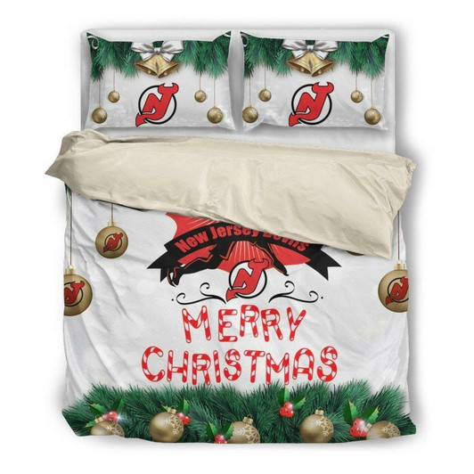 New Jersey Devils Christmas Bedding Sets Duvet Covers Comforter Sets, Us King Size, Bedding Set8061