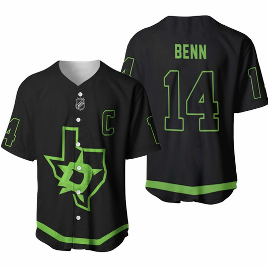 Dallas Stars Jamie Benn Nhl 2020 Black Jersey Inspired Baseball Jersey Model A3322