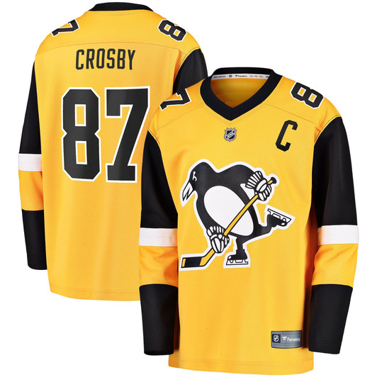 Youth Fanatics Branded Sidney Crosby Gold Pittsburgh Penguins Alternate Replica Player Jersey