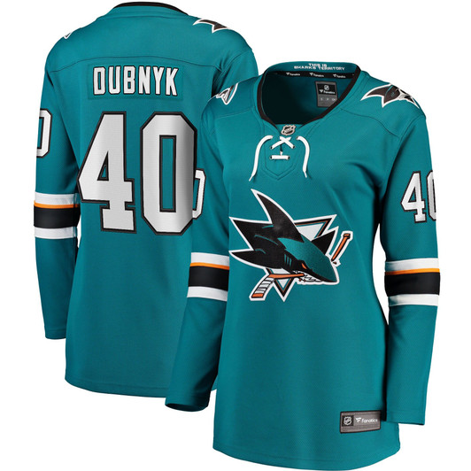 Women'S Fanatics Branded Devan Dubnyk Teal San Jose Sharks Home Breakaway Jersey