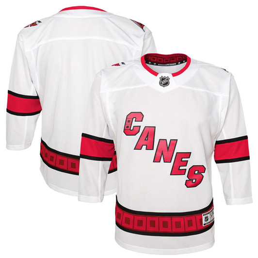 Youth White Carolina Hurricanes Away Premier Jersey