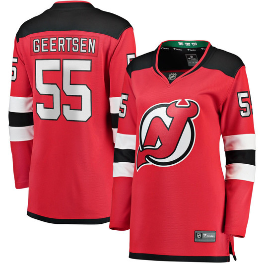 Mason Geertsen New Jersey Devils Fanatics Branded Women's Home Breakaway Player Jersey - Red
