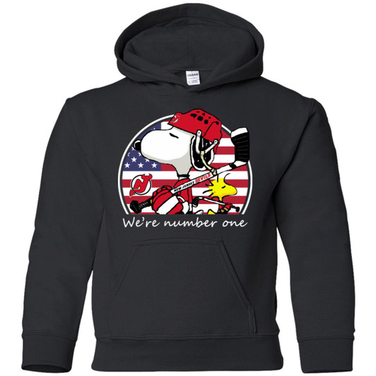 NHL Snoopy New Jersey Devils Youth Kids Pullover Hoodie