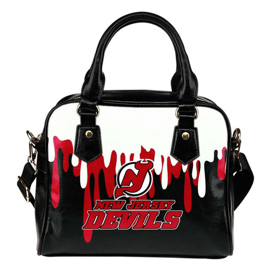 Color Leak Down Colorful New Jersey Devils Shoulder Handbags, Handbags2619