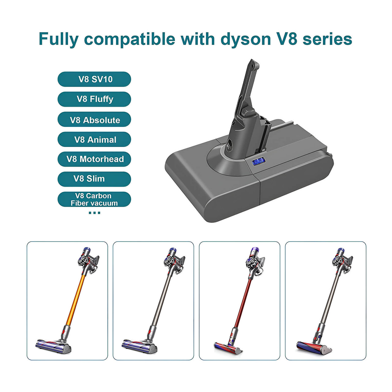 Dyson Battery Genuine SV10 V7 V8 21.6V 2800 mAh Cordless Vacuum Li-ion  215681