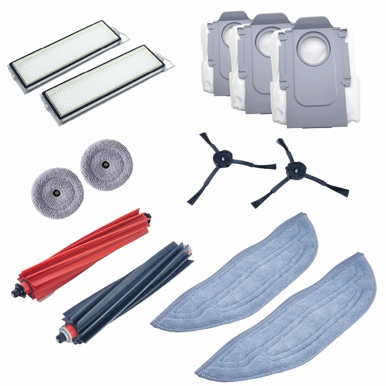 Kit Accessori Di Ricambio Per Roborock S8 MaxV Ultra - 14 Pezzi: Spazzola Rullo, Filtri, Spazzole Laterali, Panni, Sacchetti Polvere