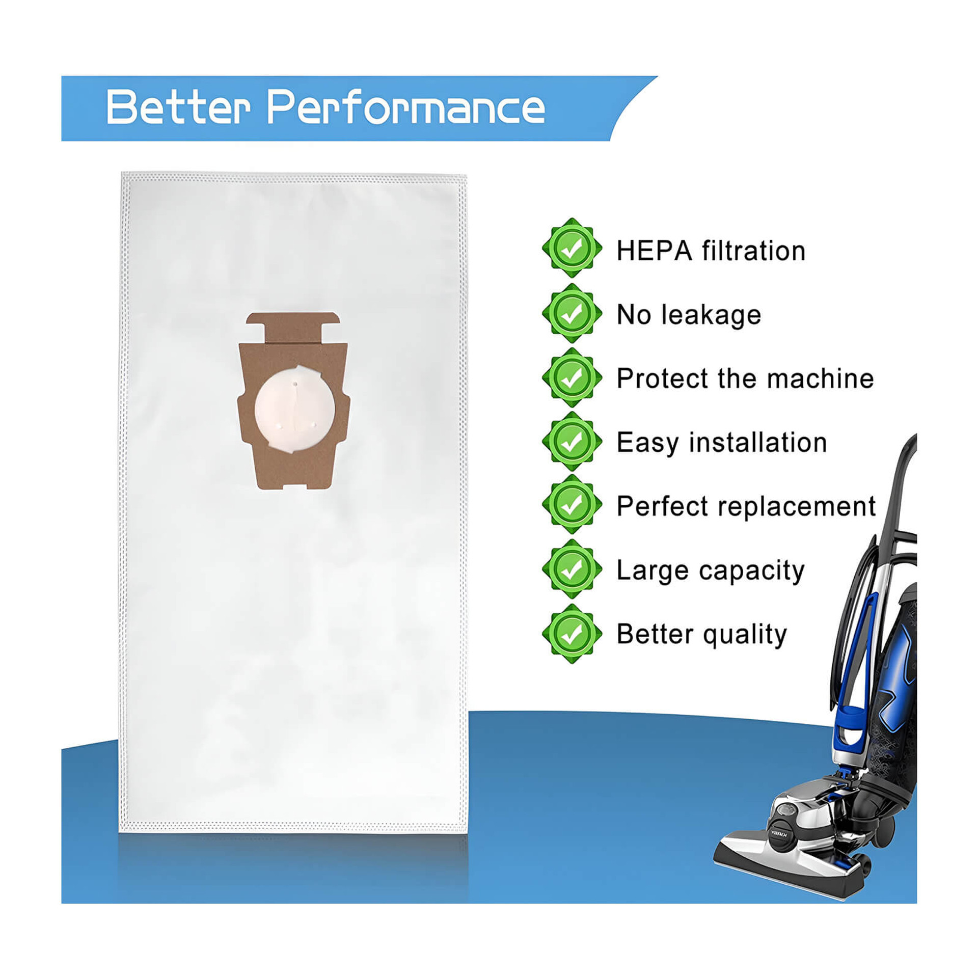 10 x F Style Vacuum Bags Kirby Avalir, Sentria & G Series