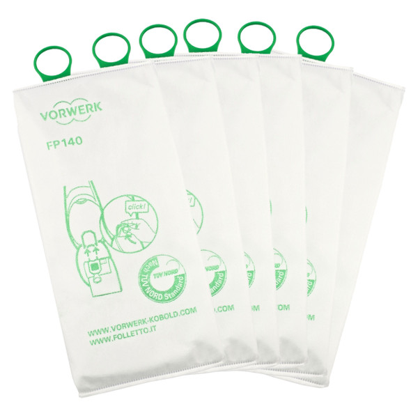 Vorwerk Kobold VK140, VK150 Premium Filter Vacuum Bags, Genuine FP140/150 6pks