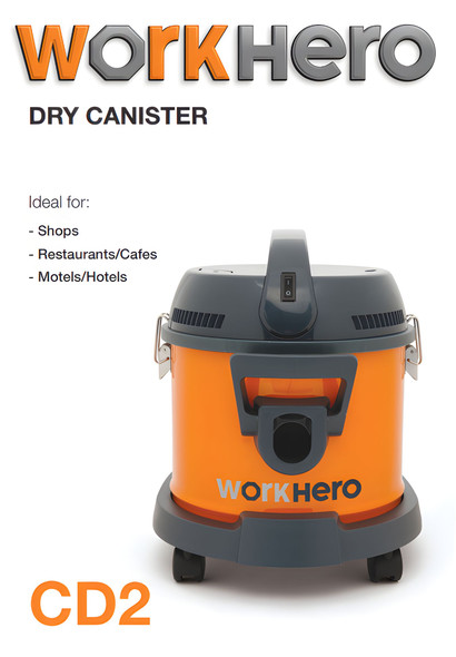 Work Hero CD2 Compact Commercial Dry Canister Vacuum Cleaner