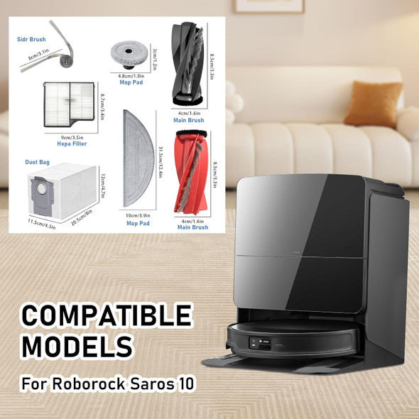 Value Kit For Roborock Saros 10 Robot Vacuum Cleaner, Replenishment Bundle