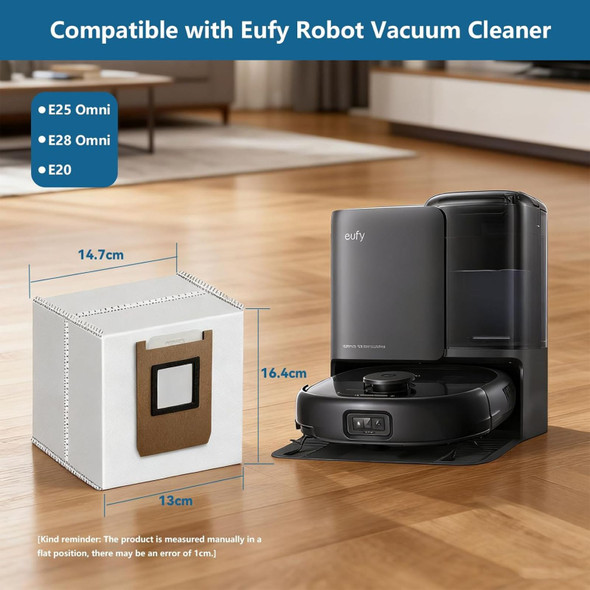 6 Dust Bags For eufy Omni E28, E25 & E20 Robot Vacuum Cleaners