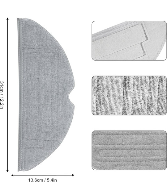 4 Mop Pads for Roborock S8 S8+ S8 Pro Ultra Robots, Grey
