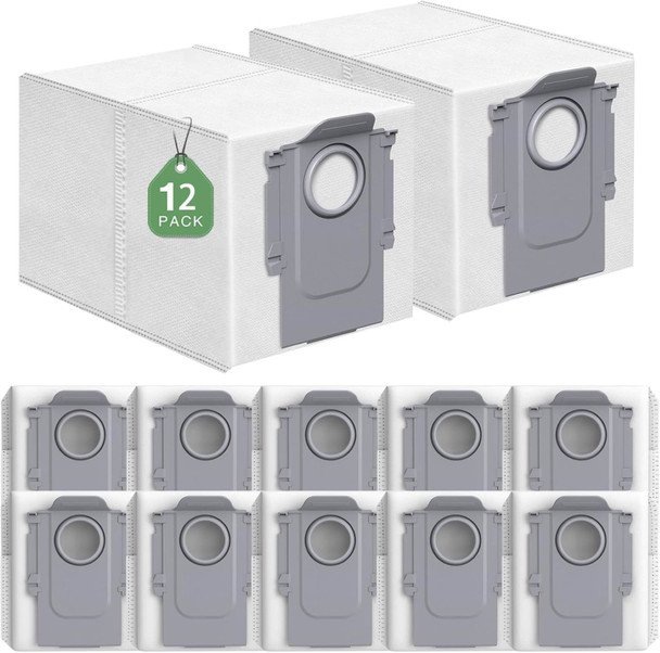 12X Dust Bags For Roborock S8 MaxV Ultra, S8 Max Ultra, Qrevo & Saros Series Robot Vacuums