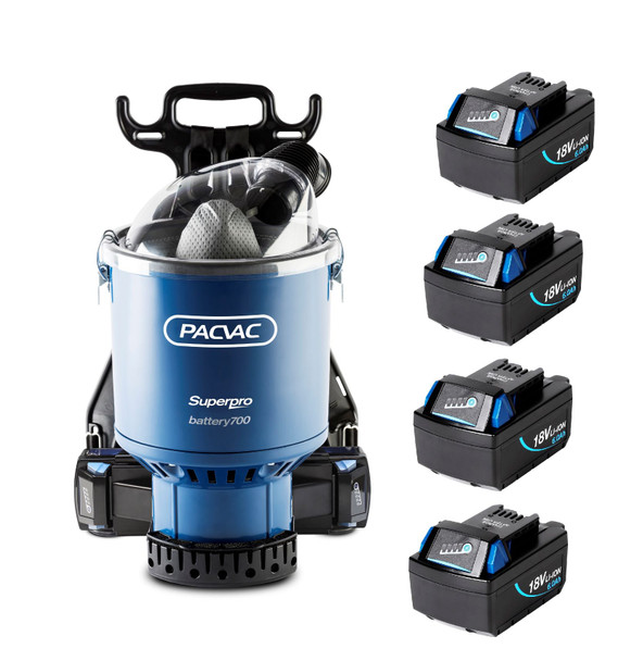 Pacvac Superpro Battery 700 Advanced Backpack Vacuum Cleaner