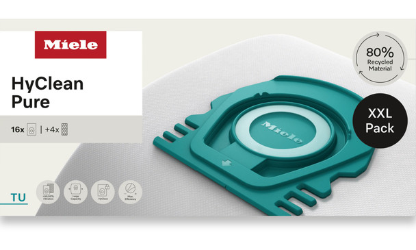 Miele Bags Guard S1 & L1, Genuine XXL Value Pack HyClean Pure Vacuum Cleaner Dust Bag