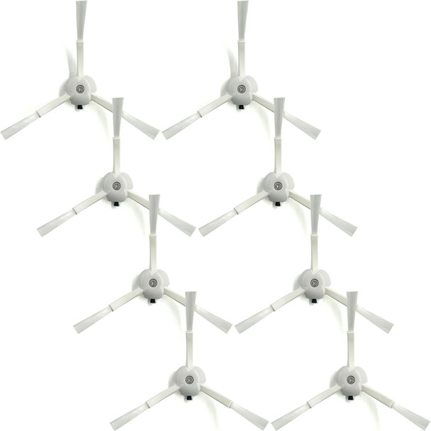 8 Side Brushes For Roborock S8, S7, S6, S5, Q5, Q7, Q8, Qrevo Series,  WHITE