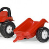 Valtra Kids Red Ride On Pedal Tractor Trailer Set