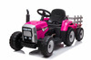 Girls 12v Motorized Pink Sit-on Battery Powered Tractor & Trailer