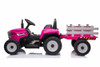 Girls 12v Motorized Pink Sit-on Battery Powered Tractor & Trailer