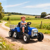 Blue 12v Electric New Holland STYLE Ride-On Tractor Trailer Toy