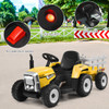 12v Kids Yellow Sit on Battery Operated Tractor & Trailer & Remote