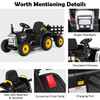 Kids 12v Kids Black Ride on Battery Operated Tractor & Trailer Set