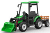 Green Child's Large Powerful 24v Sit-on Tractor Loader & Trailer