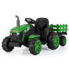Kids Green 24v Battery Powered Harvester Sit-on Tractor & Trailer
