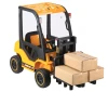 Kids Yellow 12v Luxury Spec' Ride-on Working Fork-Lift Truck 