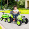 Kids Green 12v Sit-on Tractor & Removeable Trailer Set & Remote