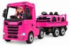 24v Girls Pink 4WD Licensed Scania Electric Sit-on Lorry & Trailer
