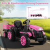 Girls Pink 24v Battery Powered Harvest Sit-on Tractor & Trailer