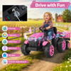 Girls Pink 24v Battery Powered Harvest Sit-on Tractor & Trailer