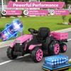 Girls Pink 24v Battery Powered Harvest Sit-on Tractor & Trailer