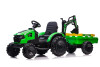 Kids Green 24v Electric Sit-on Tractor & Backhoe & Trailer