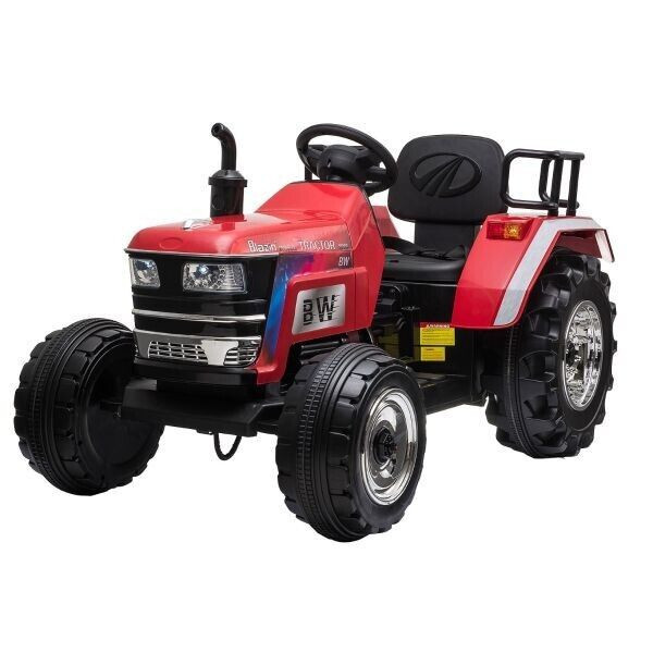 Large Wheel 12V Battery Powered Sit In Tractor in Red Kids