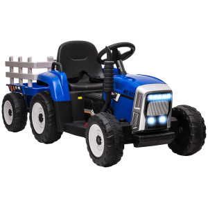 Blue 12v Electric New Holland STYLE Ride-On Tractor Trailer Toy