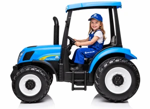XL Kids Blue Official New Holland 12v Power Sit-in Electric Tractor