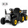 12v Child's Black Ride-in Motorized  Tractor & Trailer