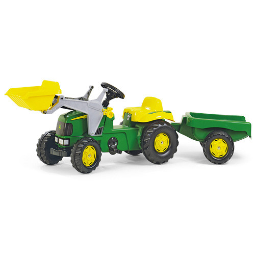 John Deere Mini Pedal Tractor & Trailer Set with Loader John Deere Mini Pedal Tractor & Trailer Set with Loader