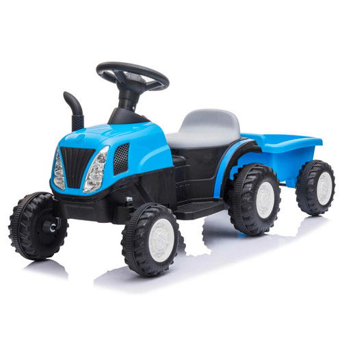 Blue Battery Powered New Holland Official Ride-On Tractor & Trailer Toy ...