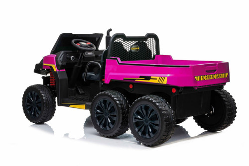 Pink 6x4 24v* Ride on Utility Tractor With Tipping Back & Leather Seats ...