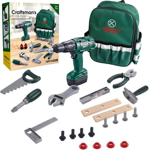 Childrens RollPlay Battery Powered Toolset with Handy Carry Case Childrens RollPlay Battery Powered Toolset with Handy Carry Case